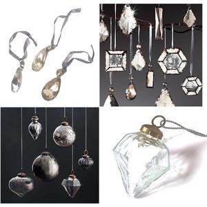 Restoration Hardware Antiqued Glass Ornaments NWT